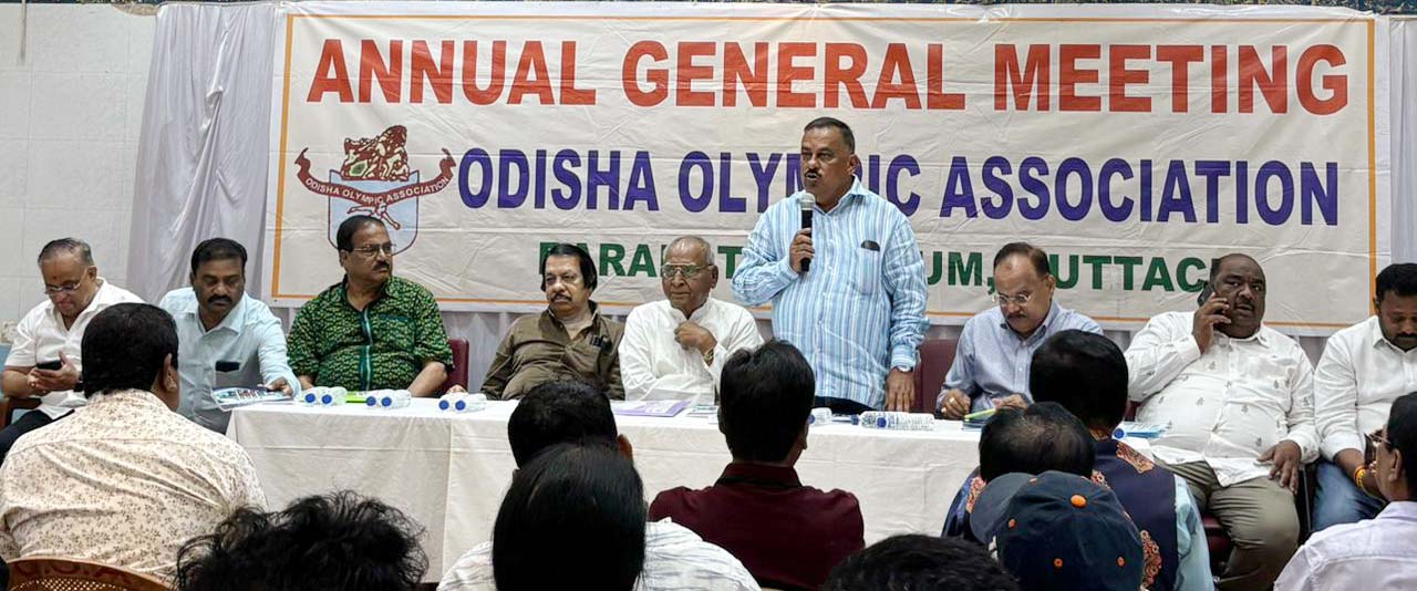OOA general secretary Avijit Paul addresses the AGM in Cuttack on 29 March 2029.